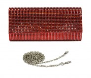 Evening Bag - Jeweled Acrylic Beads w/ Flap – Red – BG-100317R